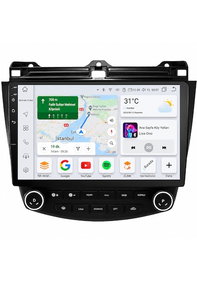 Honda Accord 2003-2008 Android 14 Navigasyon Multimedya Tesla Ekran Android Teyp Double Teyp 8gb Ram 128gb Hafıza Kablosuz Carplay Android Auto 10.2"
