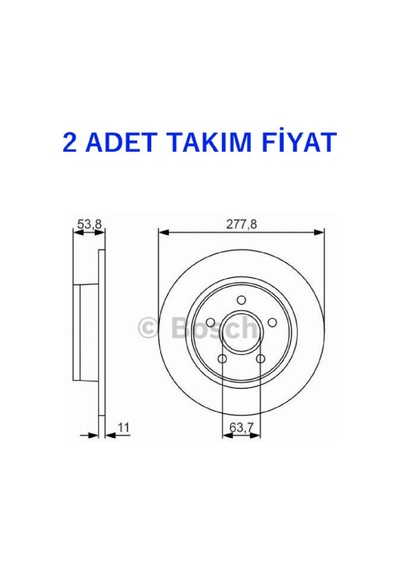 Fren Disk Arka Takım 278mm Ford Connect 2002-