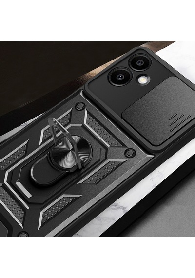Samsung Galaxy Uyumlu A06 Kılıf Magnetik Standlı Kamera Korumalı Sürgülü Vega Kapak