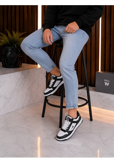 Homiro Su Geçirmez Unisex Sneaker Siyah Beyaz