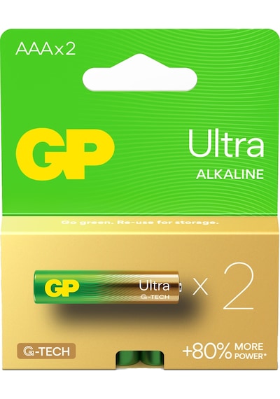 GP Batteries G-TECH Ultra Alkalin İnce LR03 – AAA Boy 1.5V Pil 2’li Kart
