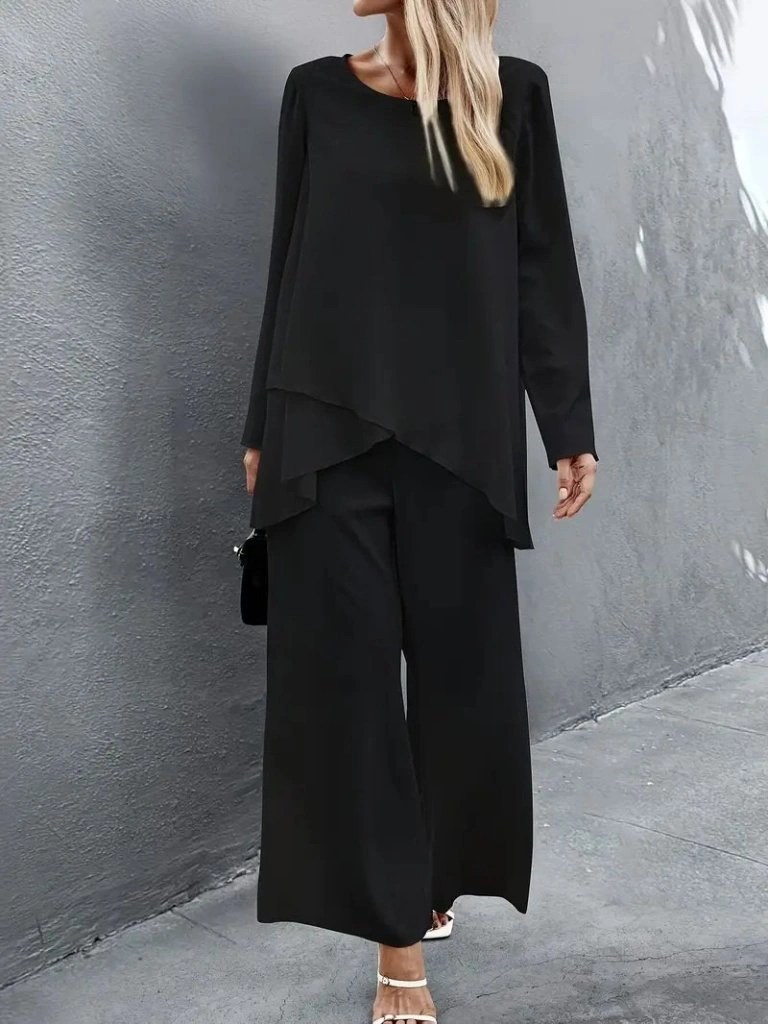 Ahes Shopping Kadın Uzun Kollu Asimetrik Detaylı Salaş Sandy Bluz Ve Pantolon Ikili Takım Siyah Ahes Shopping Kadın Uzun Kollu Asimetrik Detaylı Salaş Sandy Bluz Ve Pantolon Ikili Takım Siyah