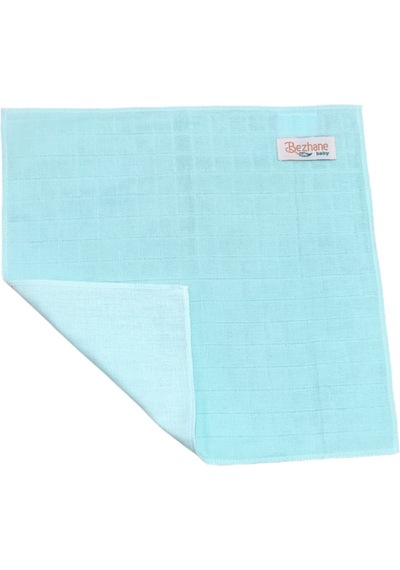 Pamuk Muslin Kumaş Bebek Ağız Mendili Mavi 26x26cm Mavi