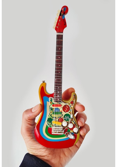 El Yapımı 1/4 Ölçek Minyatür Elektro Gitar Stratocaster Rocky