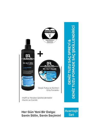 Saç Deniz Tuzu Spreyi - Sea Salt Spray & Wax Saç Şekillendirici Wax Sea Salt Pomade - 2'li Set Saçbakım