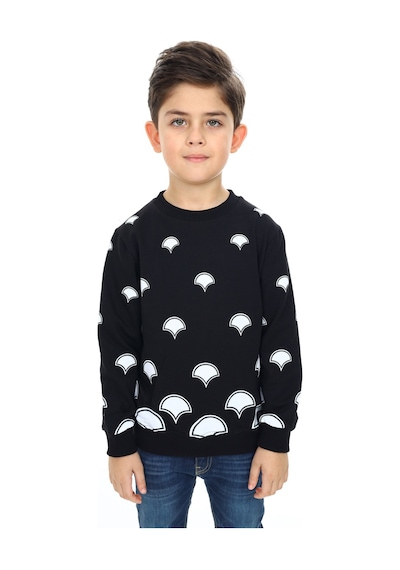 Toontoy Kids Toontoy Erkek Çocuk Relax Fit Bisiklet Yaka Baskılı Sweatshirt - 2 İplik Siyah Toontoy Kids Toontoy Erkek Çocuk Relax Fit Bisiklet Yaka Baskılı Sweatshirt - 2 İplik Siyah