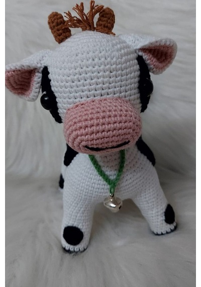 Amigurumi Uyku Arkadaşı Organik Çanlı Buzu İnek