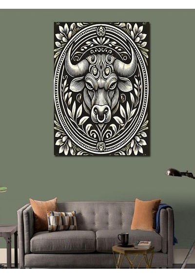 Kanvas Tablo Mandala Boğa Deseni 70cmx100cm