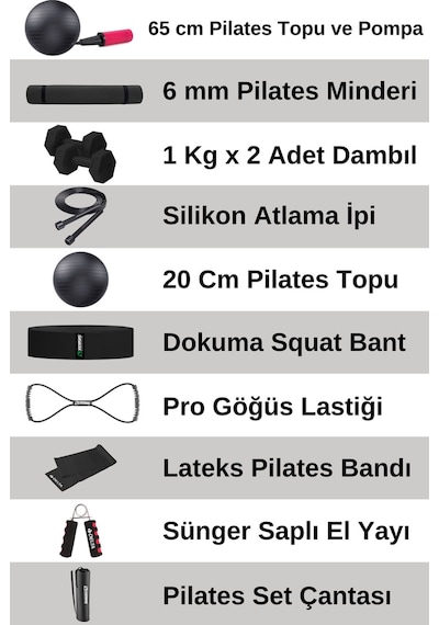Kapsamlı Pilates Seti Tüm Ihtiyaçlarınız Tek Sette Siyah