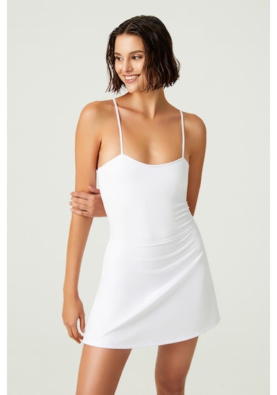 Los Ojos X Melodi Beyaz Tenis Elbisesi Spor Elbise Tennis Dress Beyaz Beyaz
