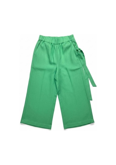 Zekids Kız Çocuk Bol Paça Pantolon-16751 Yeşil