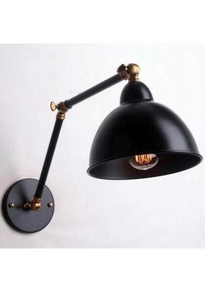 Riolight Vintage,rustik,retro Hareketki Başlık Siyah Metal Akrobat Duvar Aplik Rio Light