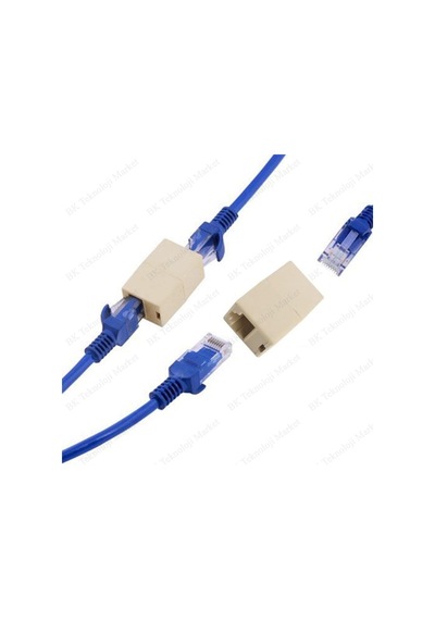 Rj45 Cat5/Cat6 Ağ Kablosu Birleştirici Uzatma Ara Aparatı - 2 Ad.