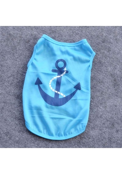 Köpek Ve Kedi İçin Sailor Temalı Pet Sweat Kıyafet Mavi