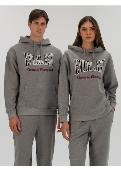 Everlast Heritage Champions Gri Unisex Hoodie Koyu Gri Melanj