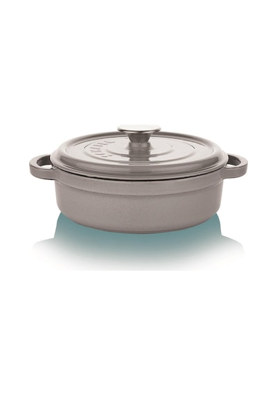 Schafer Guss Chef Döküm Basık Tenc.-28Cm-2 Parça-Gri