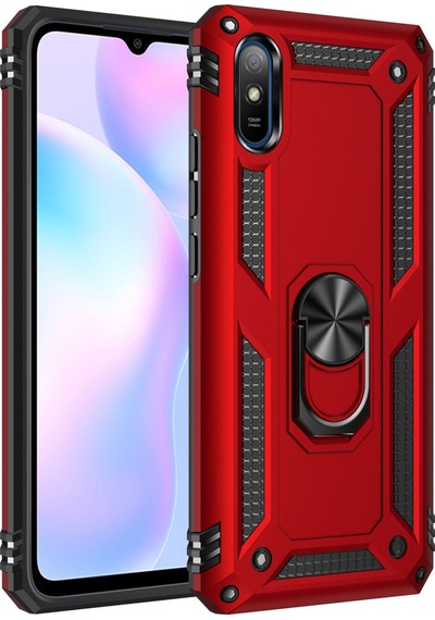 Redmi 9a Kılıf Sofya Yüzüklü Silikon Kapak - Kırmızı Bzsxx00 1
