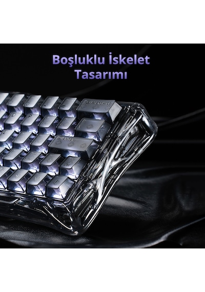 Gravastar Mercury V60 Manyetik Switch Gaming Klavye, Kablolu, İngilizce Q, Onyx Crystal