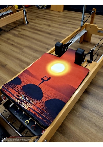Reformer Pilates Mat ' Kaymaz' -'sunset Yoga' Renkli
