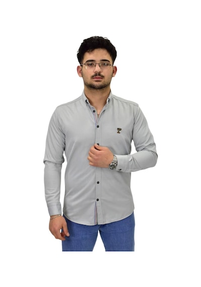 Erkek Spor Silim Fit Uzun Kol Gömlek Bgl-st04483 Gri Erkek Spor Silim Fit Uzun Kol Gömlek Bgl-st04483 Gri