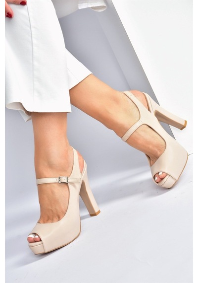 Fox Shoes Ten Platform Topuklu Kadın Ayakkabı M348007009 Ten