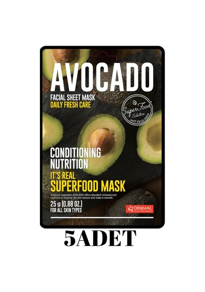 Dermal Superfood Avokado Özlü Yüz Maskesi 5 x 25 G