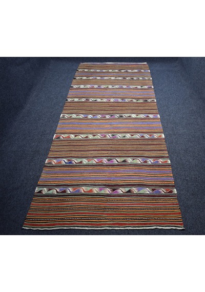 Zehra Abla Halı Vintage El Dokuma Elcik Sivrihisar Yün Kilim 7475 Çok Renkli