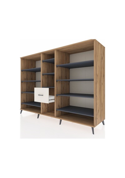 Kronos Dolap 11 Raflı 3 Çekmeceli 220x59x163 Çam-antrasit/aytaşı Çam-antrasit/aytaşı Kronos Dolap 11 Raflı 3 Çekmeceli 220x59x163 Çam-antrasit/aytaşı Çam-antrasit/aytaşı