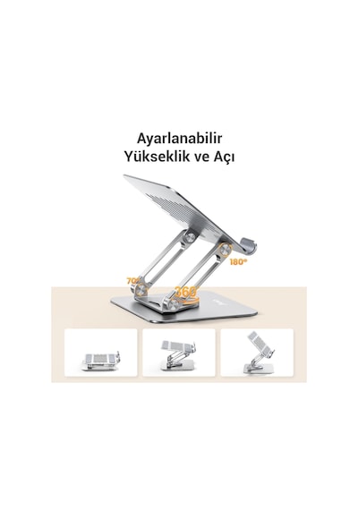 Juo Jnr360 Dönebilen Alüminyum Tablet Standı Yükseklik Ve Eğim A