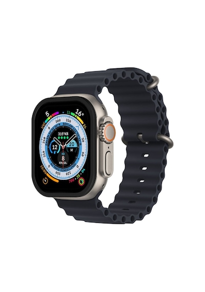 Watch Ultra 49mm Alüminyum Kasa Cam Ekran Koruyucu - Siyah Bz8683140517021