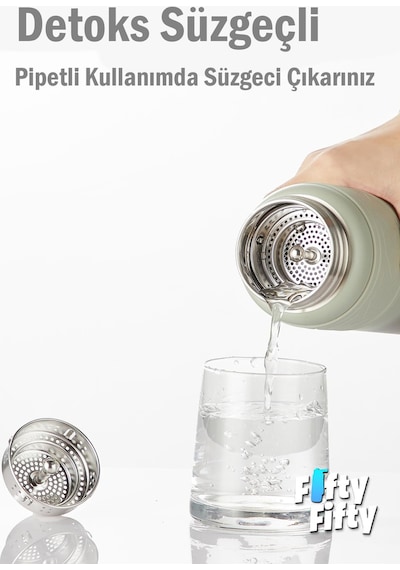 Tkk 900 Ml Çelik Termos Çift Kullanım Pipetli/rahat İçim -12/24 Sıcak-soğuk- Yalıtım -tkk2025new900ml Gri