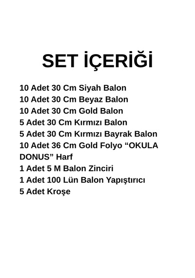 İlköğretim Haftası Konulu Okula Dönüş Gold Folyo Harfler Beyaz Kırmızı Siyah Gold Balonlar Okul Sınıf Pano Süsleme Çok  Renkli
