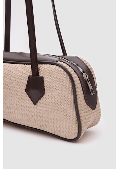 Shule Bags Boheme Hasır Baget Çanta Bej Bej