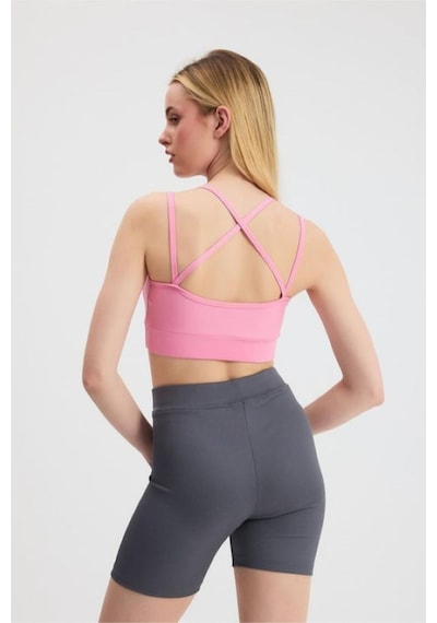 Sırt Çapraz Askılı Crop Bluz - S504568 Pembe