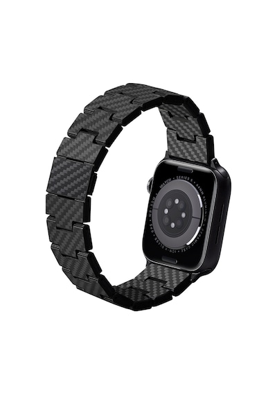 Pitaka Karbon Fiber Retro Black-grey Twill Watch Kordon Siyah - Gri