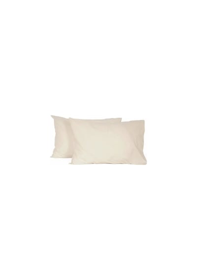 Orta Boy 40x60cm %100 Pamuklu Saten Kumaş Yastık Kılıfı 2adet Gizli Fermuarlı Krem