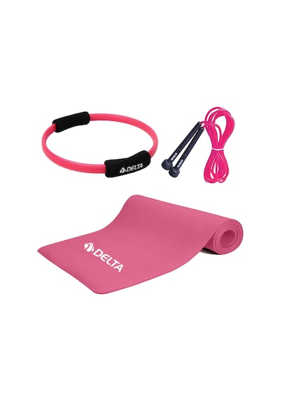 Delta- 10 mm Pilates Minderi 35 cm Pilates Çemberi Atlama İpi Seti