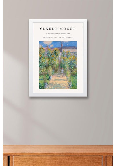 Claude Monet The Artist's Garden At Vetheuil Çerçeveli Tablo - Eklektik Tarz Duvar Dekoru