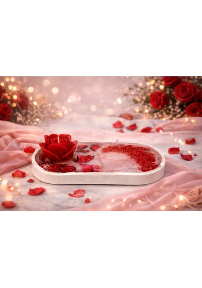 Rose Breeze-romantik El Yapımı Mum Kırmızı