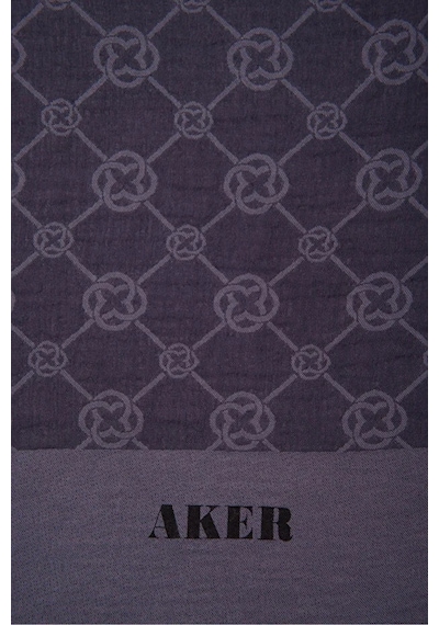 Aker Elegance Monogram Polyester Şal - 1090100 Siyah