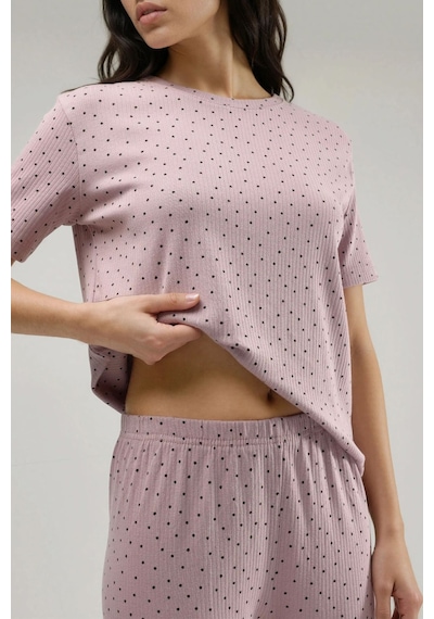 Hiccup %100 Pamuk Kısa Kollu Pijama Takımı Ellie Collection Lila Mor