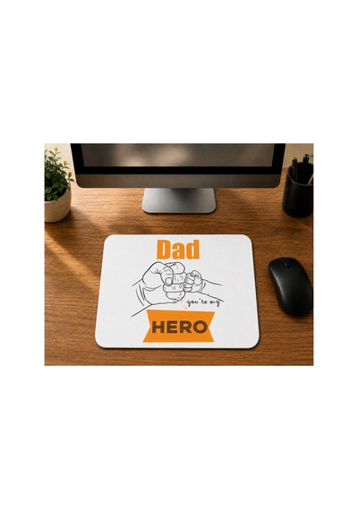 Dad Hero Baskılı Mousepad Bilgisayar Altlığı