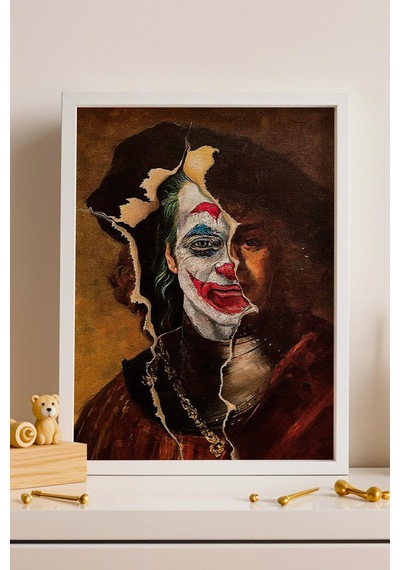 Joker Self Portrait Çerçeveli Tablo Sinemaseverlere Hediyelik Duvar Dekoru Modifiye Sanat
