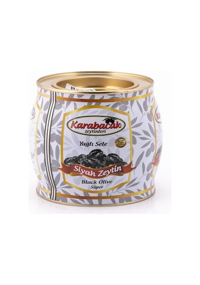 Karabacak Siyah Zeytin Süper Boy 2 Kğ Teneke Kutu 350-380 Kalibre