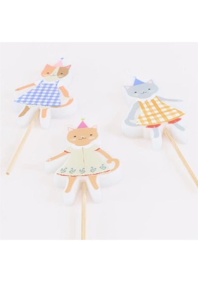 Meri Meri - Kitten Club Candles - Kedi Kulübü Mumlar - 4 Adet