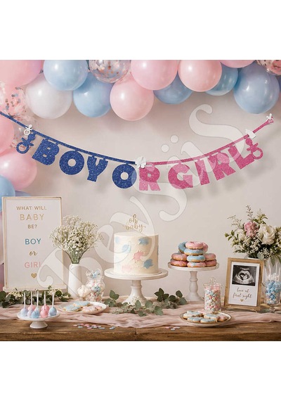 Girl Or Boy Eva Banner Pembe - Mavi Standart