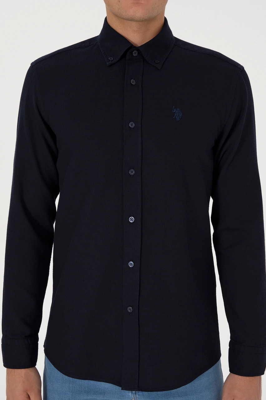 U.s. Polo Assn. Erkek Lacivert Gömlek Desenli 50308611-vr033 Lacivert
