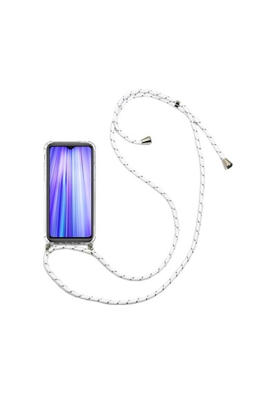Iphone 11 Uyumlu Boyundan Askılı Şeffaf Darbe Emici Antishock Silikon Telefon Kılıfı Beyaz