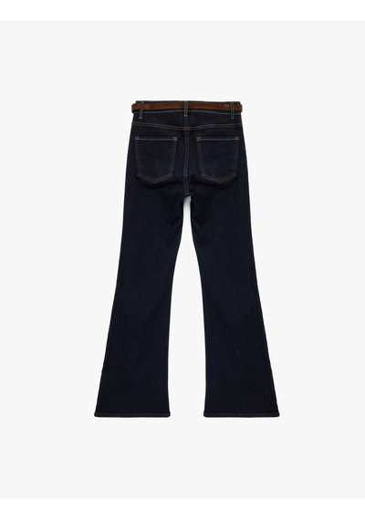 Koton Pamuklu Kemerli İspanyol Paça Dar Kesim Denim Pantolon - Flare Jeans Koyu İndigo 7wal40094md Indigo Koton Pamuklu Kemerli İspanyol Paça Dar Kesim Denim Pantolon - Flare Jeans Koyu İndigo 7wal40094md Indigo