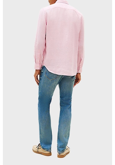 Tommy Hilfiger Keten Regular Fit Uzun Kollu Gömlek Erkek Gömlek Mw0mw41530 Tol Pembe